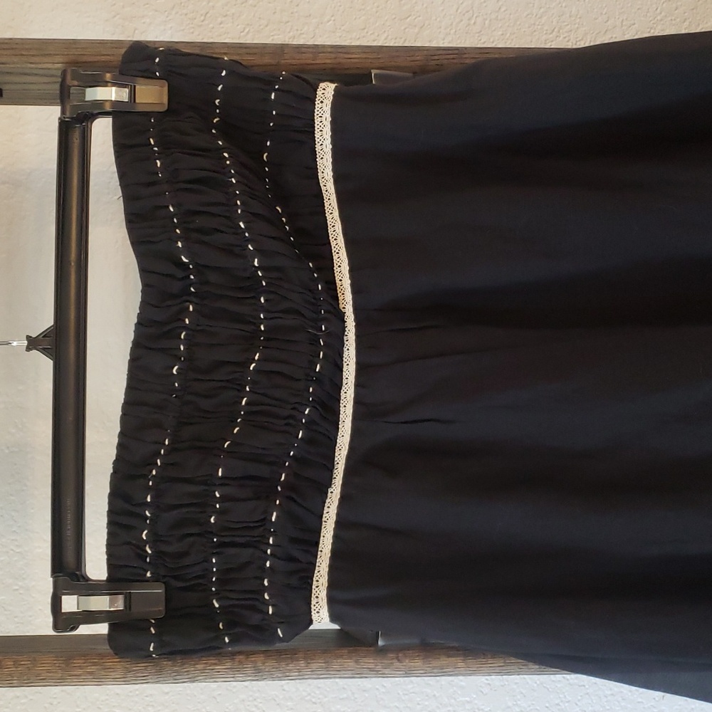 photo - The Limited Strapless Dress Midi Black and Tan Brown - Picture 5 of 17